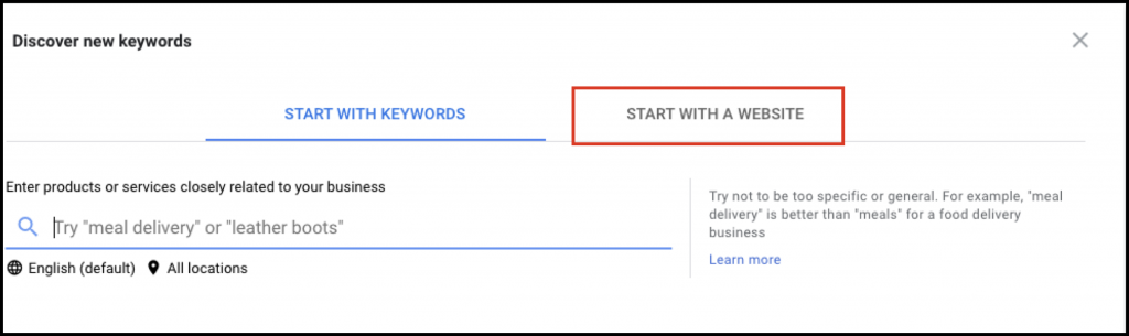 keyword planner