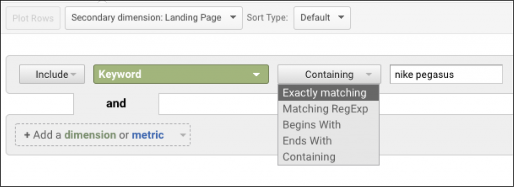 advanced search google analytics