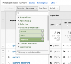 secondary dimension position keyword hero