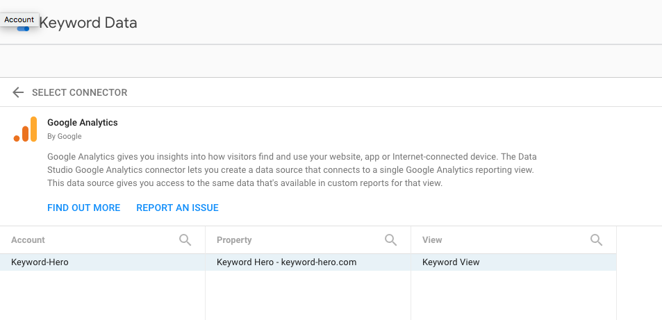 Гугл Дата студио. Keyword Hero. Google Merchandise Store. DS Report. Connection report