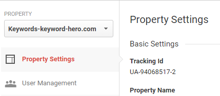 Property-ID Google Analytics