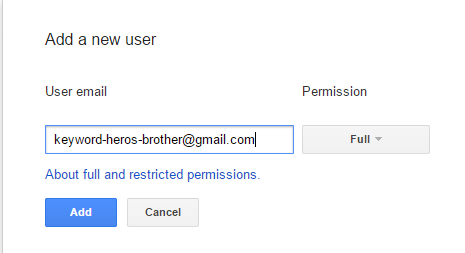 adding a new user email to GSC